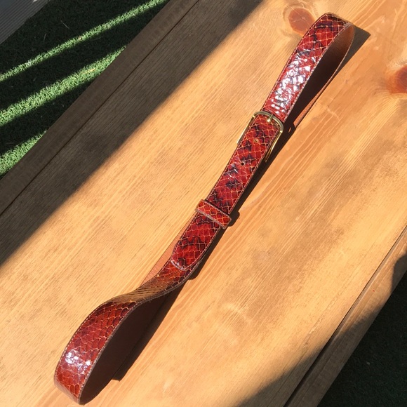 Snakeskin Belt Esquire Leather Cocco Cognac - Picture 6 of 16